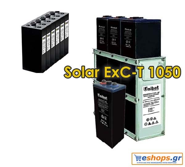 Μπαταρία Unibat 2V Solar Solar ExC-T 1050 (1051Ah c120) Unibatpower for life BATTERIES (SOLAR 2V)